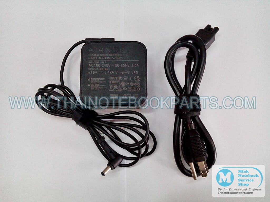 MT07488 อะแดปเตอร์โน๊ตบุ๊ค Asus S300 S400 S46E S550 - PA-1650-78 19V 3.42A Ac Adapter Charger (สินค้าใหม่ , ของแท้) 1