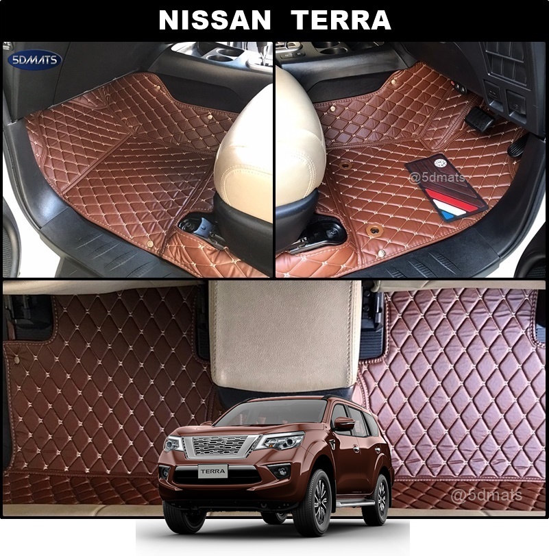 พรมปูพื้นรถยนต์ 6D NISSAN TERRA พรม6D QX สวยงาม เข้ารูป ปูเต็มคัน 8ชิ้น