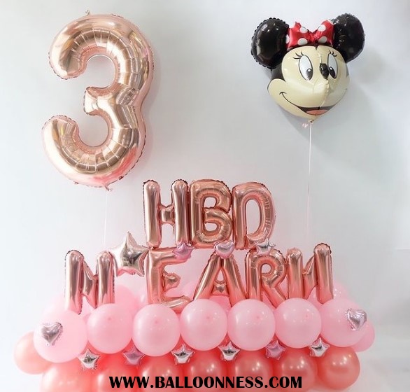 ฐานตั้งวันเกิด+ตัวเลข+ฟอยล์หัวมิกกี้เมาส์ / Birthday stand + numbers + Mickey Mouse head foil