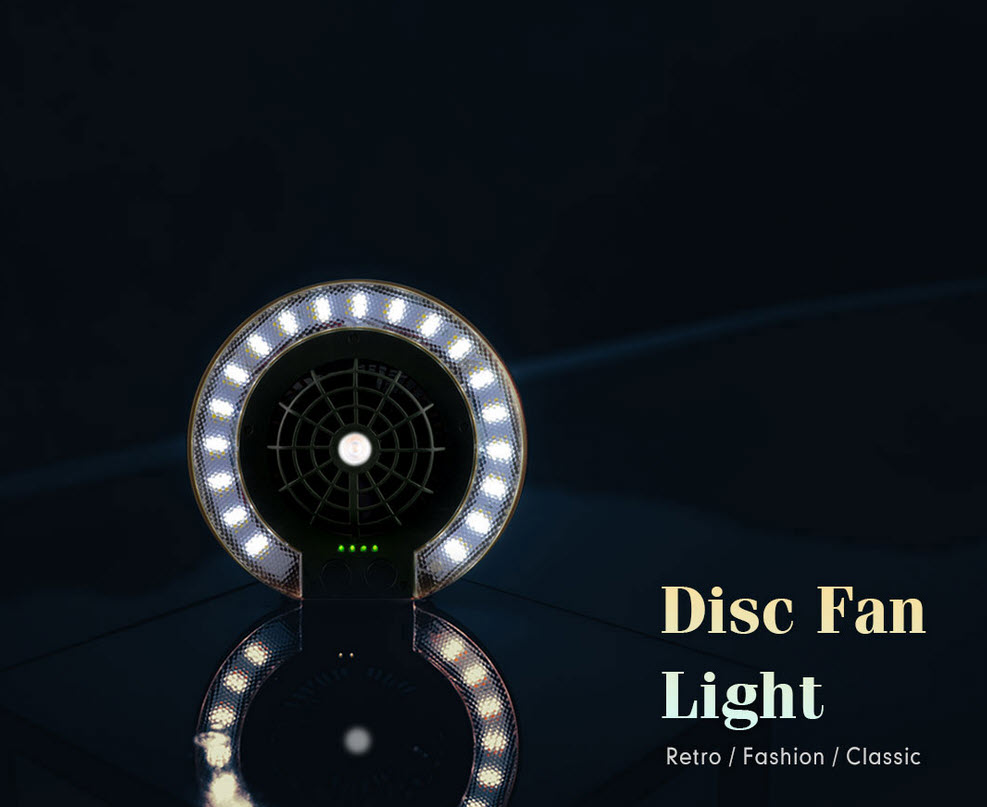 Portable Wild Land Disc Fan Light LED Camping Lantern