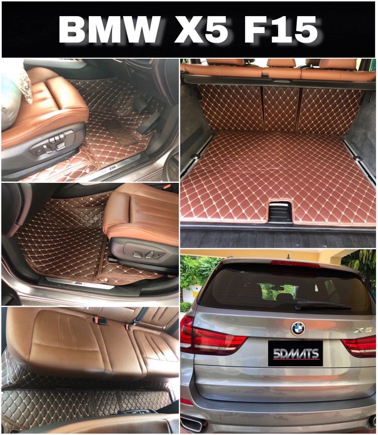 พรมปูพื้นรถยนต์6D VIP BMW X5 F15 สีกาแฟ เต็มคัน