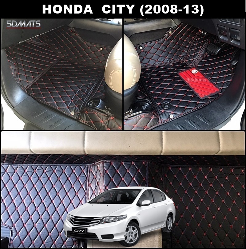 พรมปูพื้นรถยนต์ 6D HONDA CITY (2008-13) พรม6D QX สวยงาม เข้ารูป ตรงรุ่นรถ 3ชิ้น