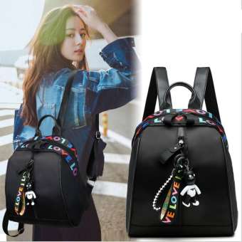 Pretty Girl กระเป๋าเป้สะพายหลัง กระเป๋าสะพายหลังผู้หญิง backpack women (Black)