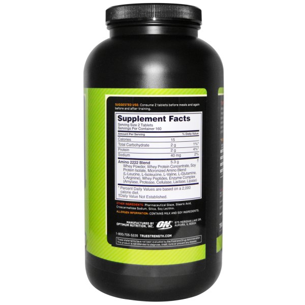 Optimum Nutrition, Superior Amino 2222 Tabs, 320 Tablets