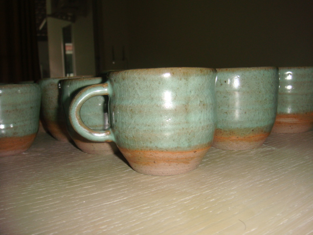 แก้วกาแฟเซรามิค(Ceramic) สีเขียวกึ่งด้าน