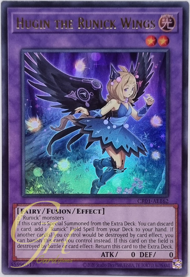 Yugioh [CR01-AE162] Hugin the Runick Wings (Ultra Rare)