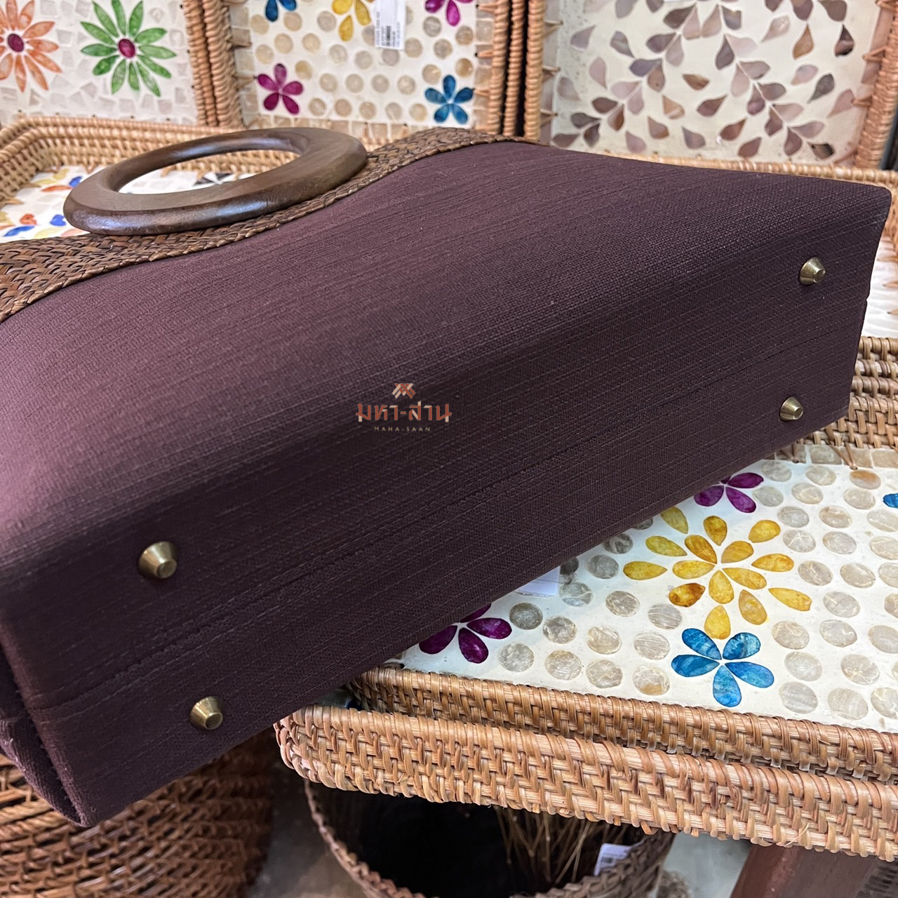 กระเป๋าสานกระจูด หูไม้ ของฝากผู้ใหญ่ ✨