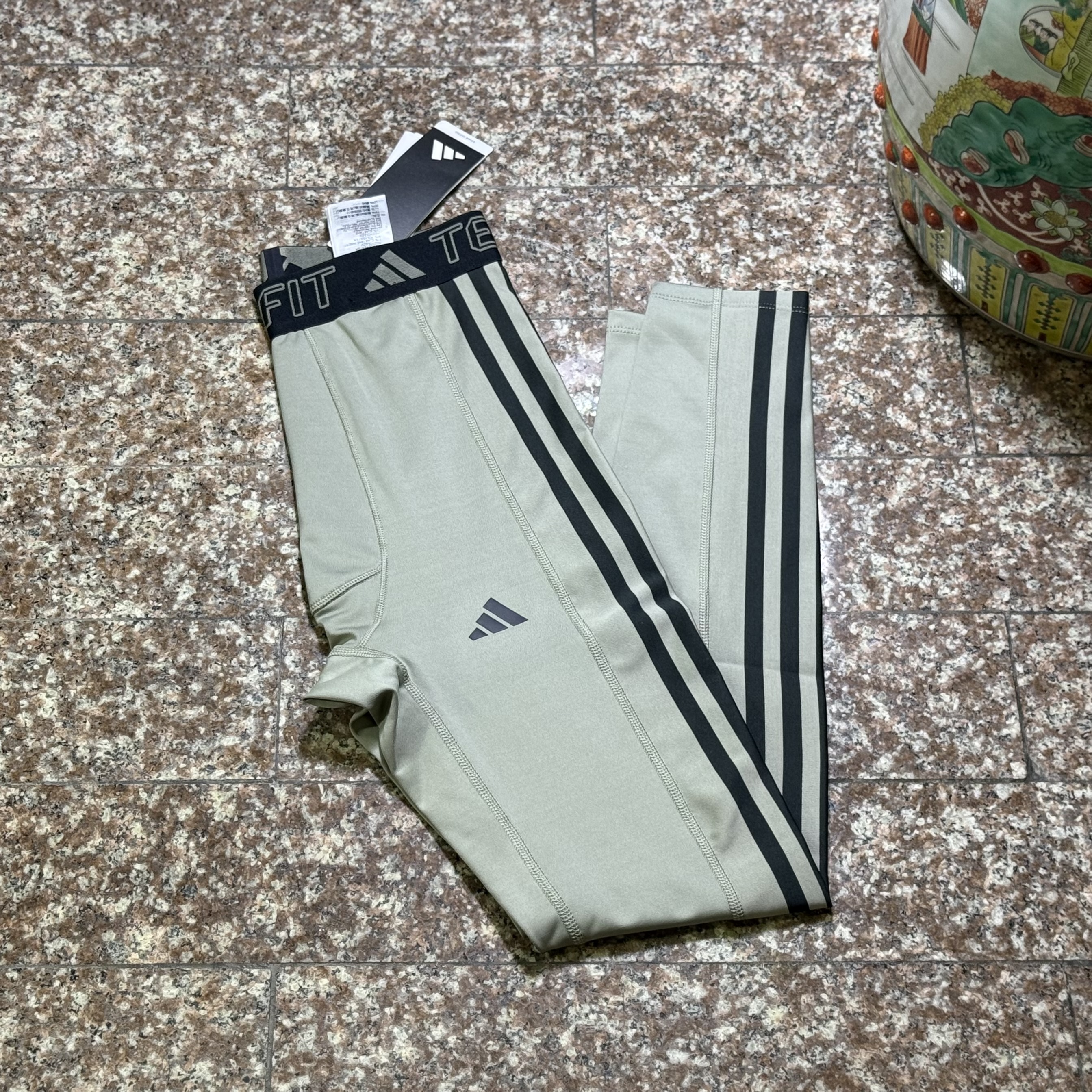 กางเกง Adidas Techfit 3-Strips AeroReady Long Tights ‘Silver Pebble’ (S,L)