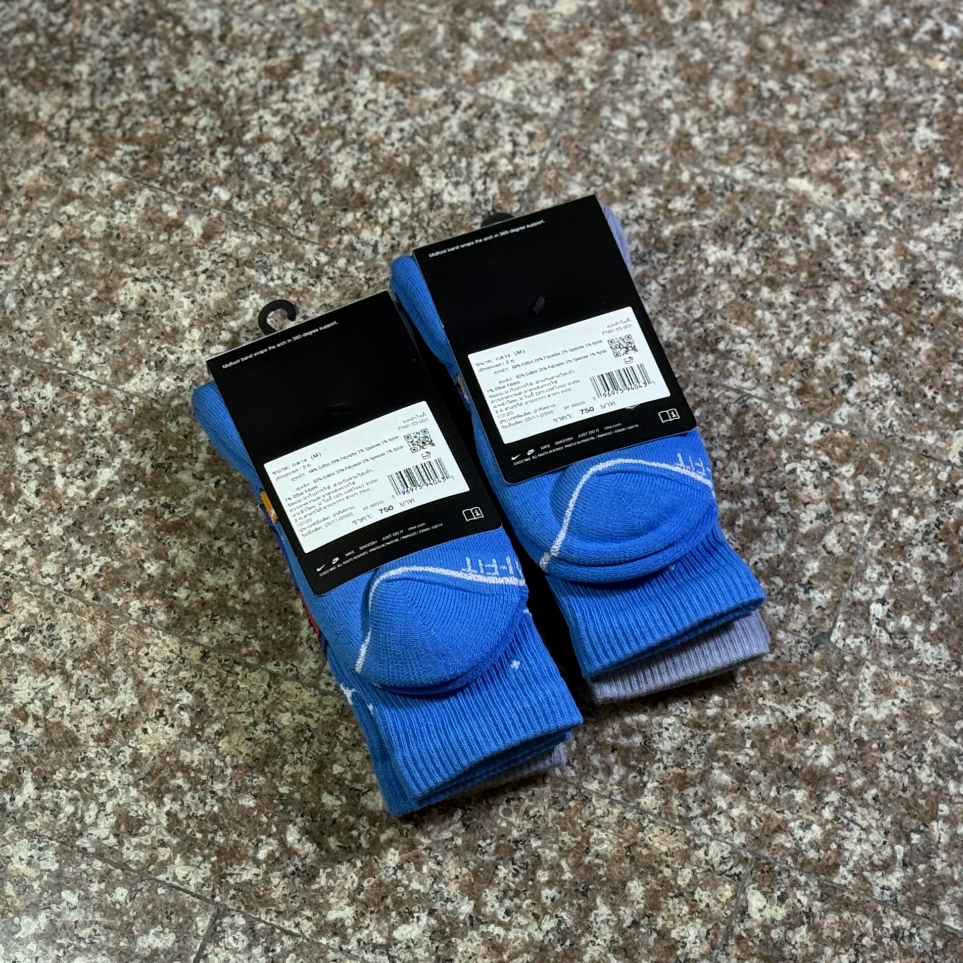 ถุงเท้า Nike EveryDay Plus Cushioned Crew Socks (M,L) #แพคคู่