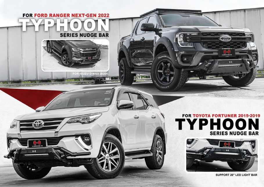 TYPHOON SERIES NUDGE BAR TOYOTA FORTUNER 15-19
