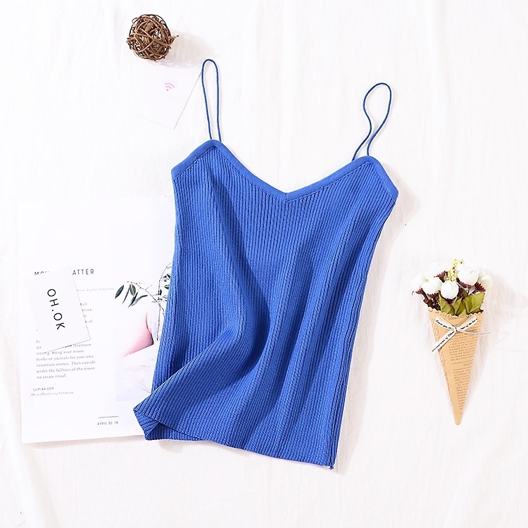 เสื้อสายเดี่ยวไหมพรม