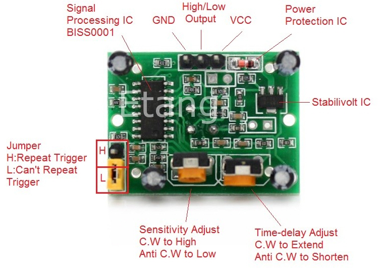 โมดูลตรวจจับความเคลื่อนไหว PIR (Motion detector)