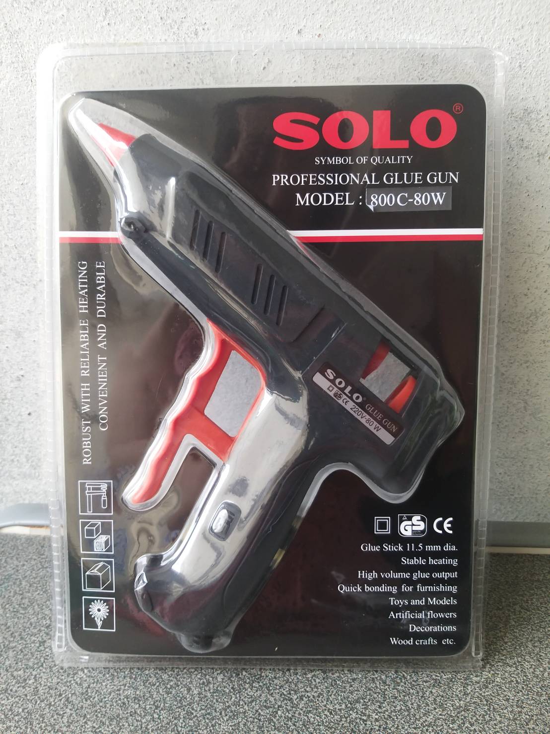 SOLO ปืนยิงกาวไฟฟ้า 80 วัตต์ No.800C-80W ฟรีกาวแท่ง 2 แทง