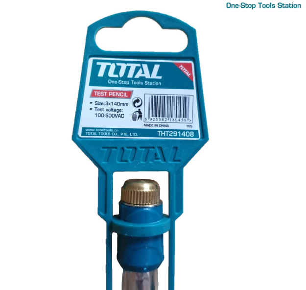 ไขควงเช็คไฟ ขนาด 5.5 นิ้ว 3*140 มม. 100-500 โวลต์ ยี่ห้อ Total รุ่น THT291408 (รุ่นงานหนัก)