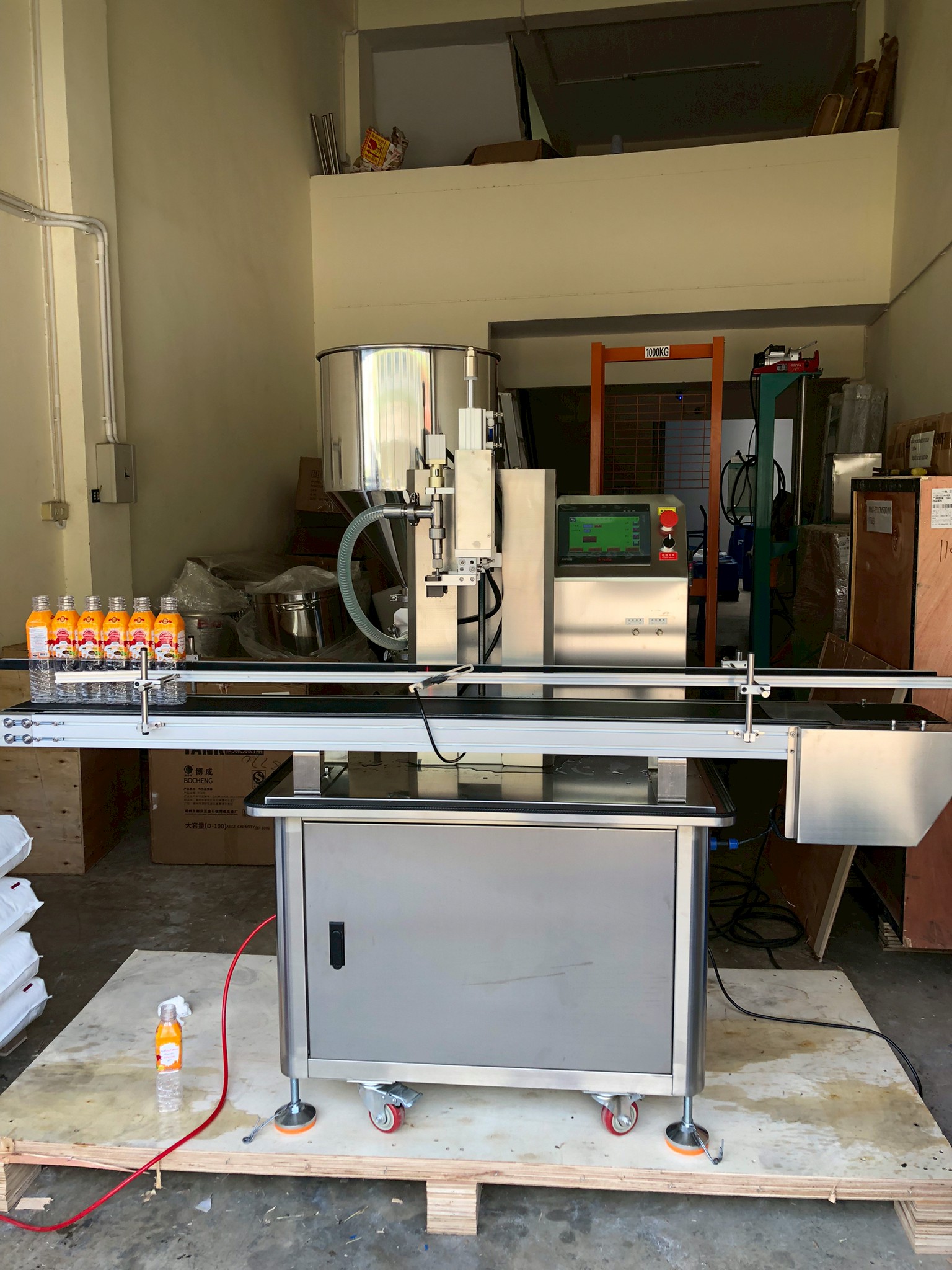 🌈13007 เครื่องบรรจุของเหลว แบบสายพาน ควบคุมด้วยระบบ PLC รุ่น HD40-1 automatic filling machine 5-100ml