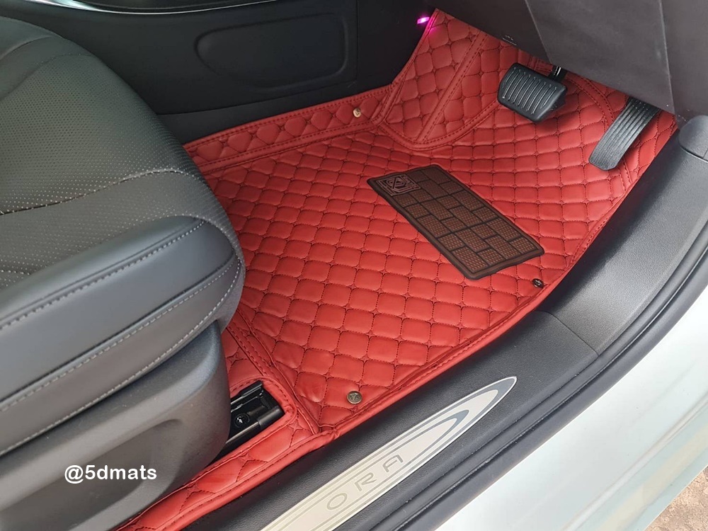 พรมปูพื้นรถยนต์ 6D GWM ORA 07 พรม6D QJ ออร่า 07 ลายสตาร์ แบบหนาพิเศษ เข้ารูป รวมแผ่นท้าย เต็มคัน