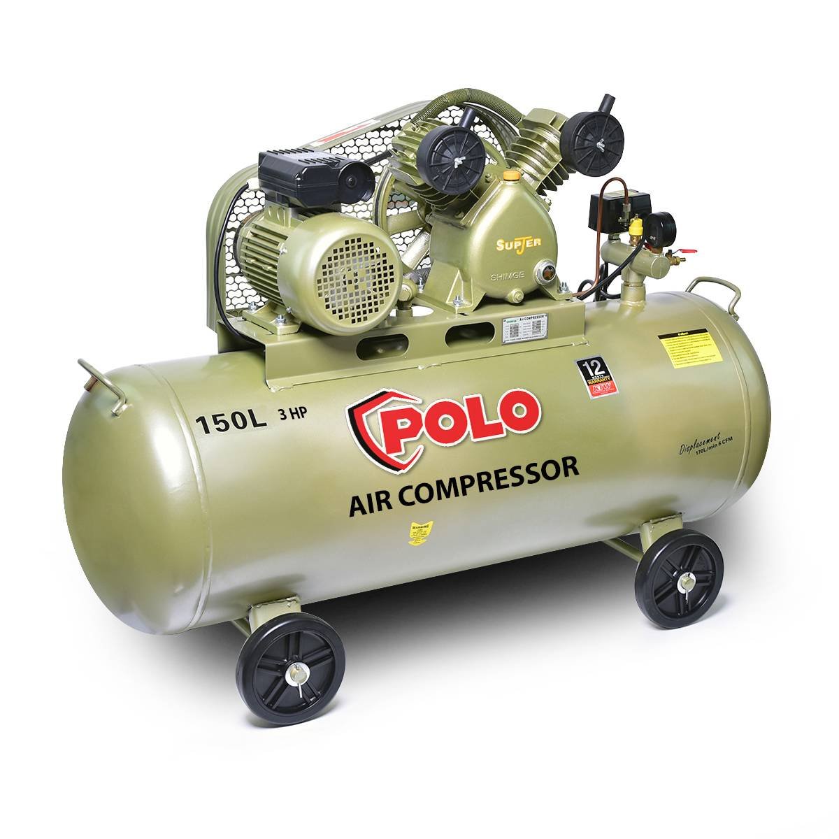 ปั๊มลม 3 HP 150ลิตร