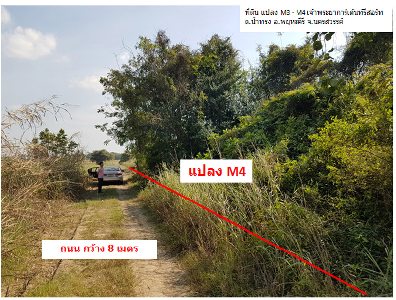 ที่ดินเปล่า มีโฉนด 3 ไร่ 1 งาน 1 ตารางวา ในโครงการเจ้าพระยาการ์เด้นท์รีสอร์ท ต.น้ำทรง อ.พยุหะคีรี จ.นครสวรรค์ ติดถนนซอย กว้าง 8 เมตร