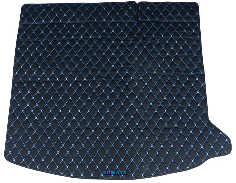 พรมปูพื้นรถยนต์6D MAZDA 3 2005-10 สีดำด้ายฟ้า เต็มคัน (4ชิ้น) + แผ่นปูท้ายรถ (5ประตู)