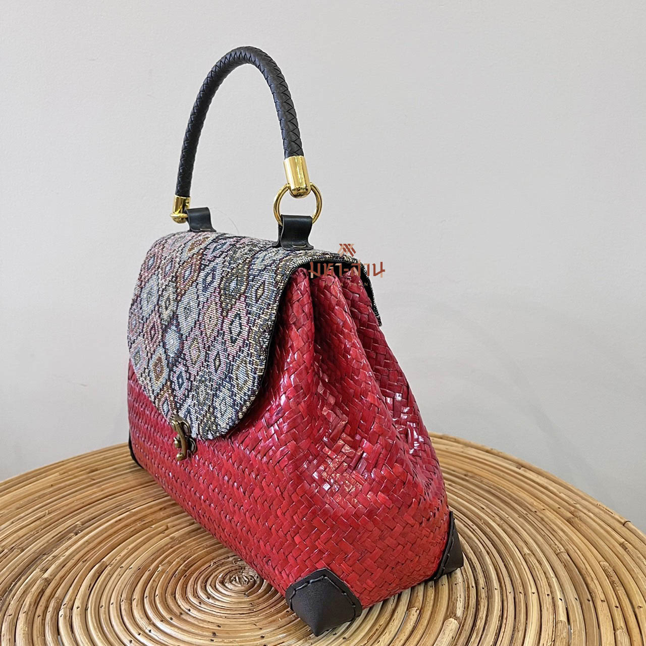 กระเป๋ากระจูด กระเป๋าถือ กระเป๋าผ้าไทย กระเป๋าฝาพับ 👜