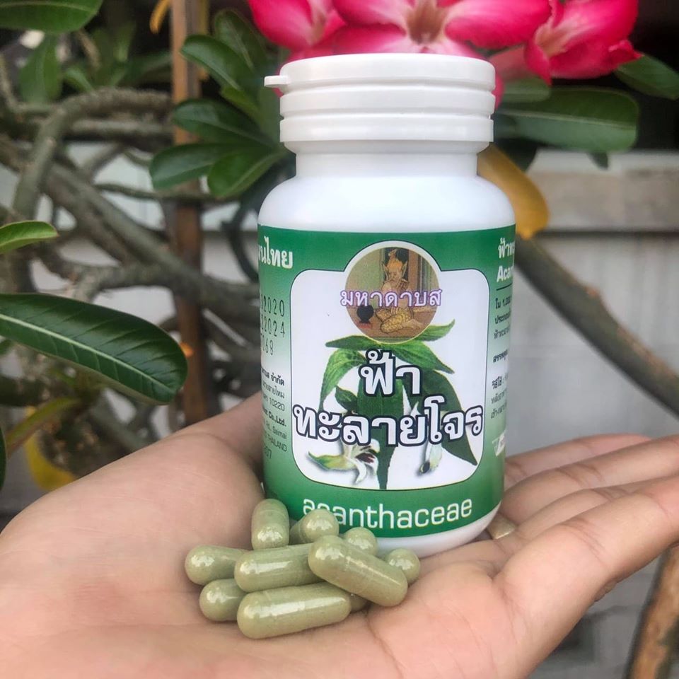 ฟ้าทะลายโจร กระปุกละ 80 แคปซูล มีเลขทะเบียนจดแจ้ง