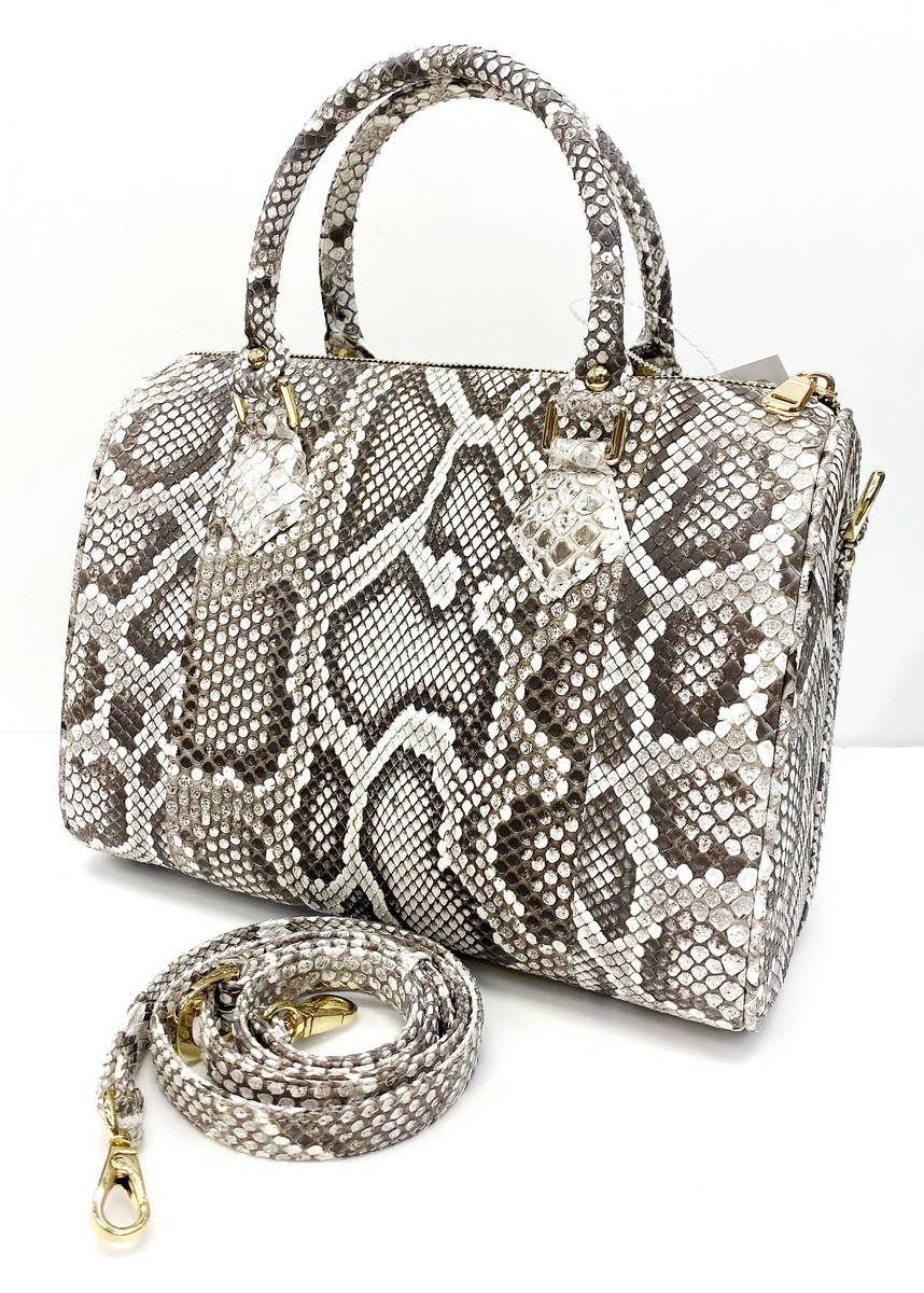 กระเป๋าถือหนังงูหลามแท้ มีสายสะพาย