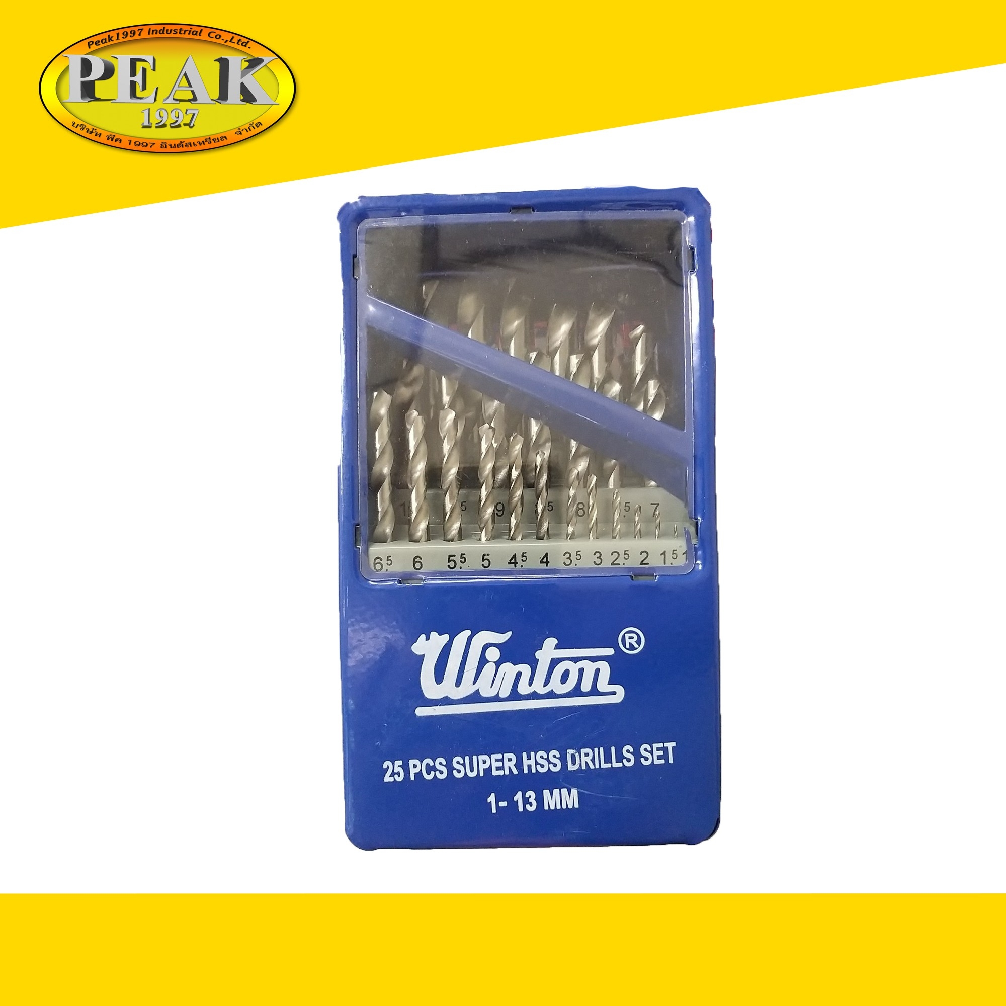 WINTON ชุดดอกสว่านเจาะเหล็ก HSS 1-13mm. 25ตัว/ชุด