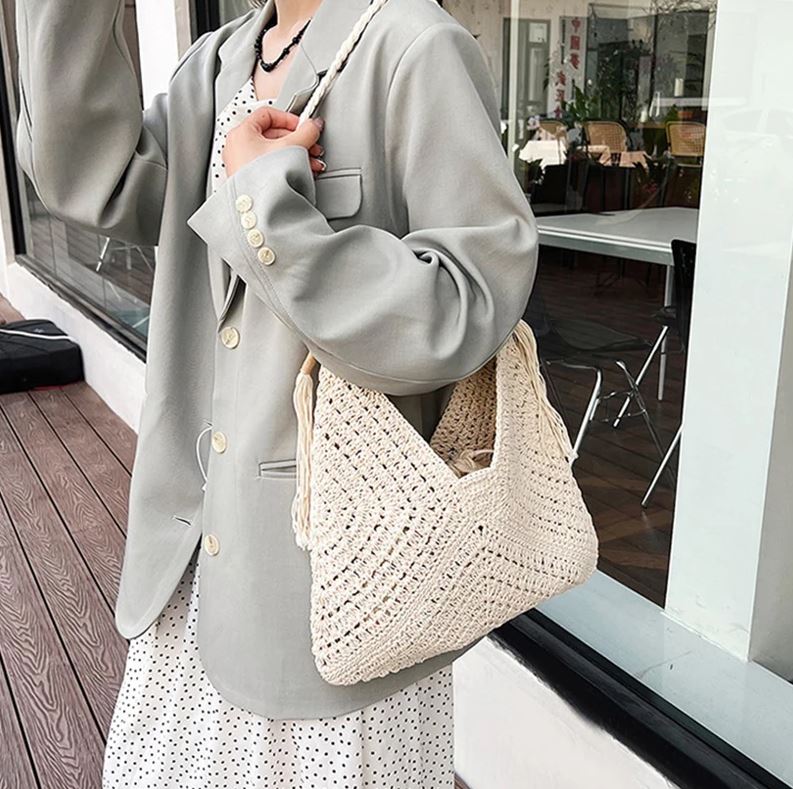 กระเป๋าเชือกถักนุ่ม สะพาย ทรงสวยเก๋ ใช้ได้หลายโอกาส 🔖