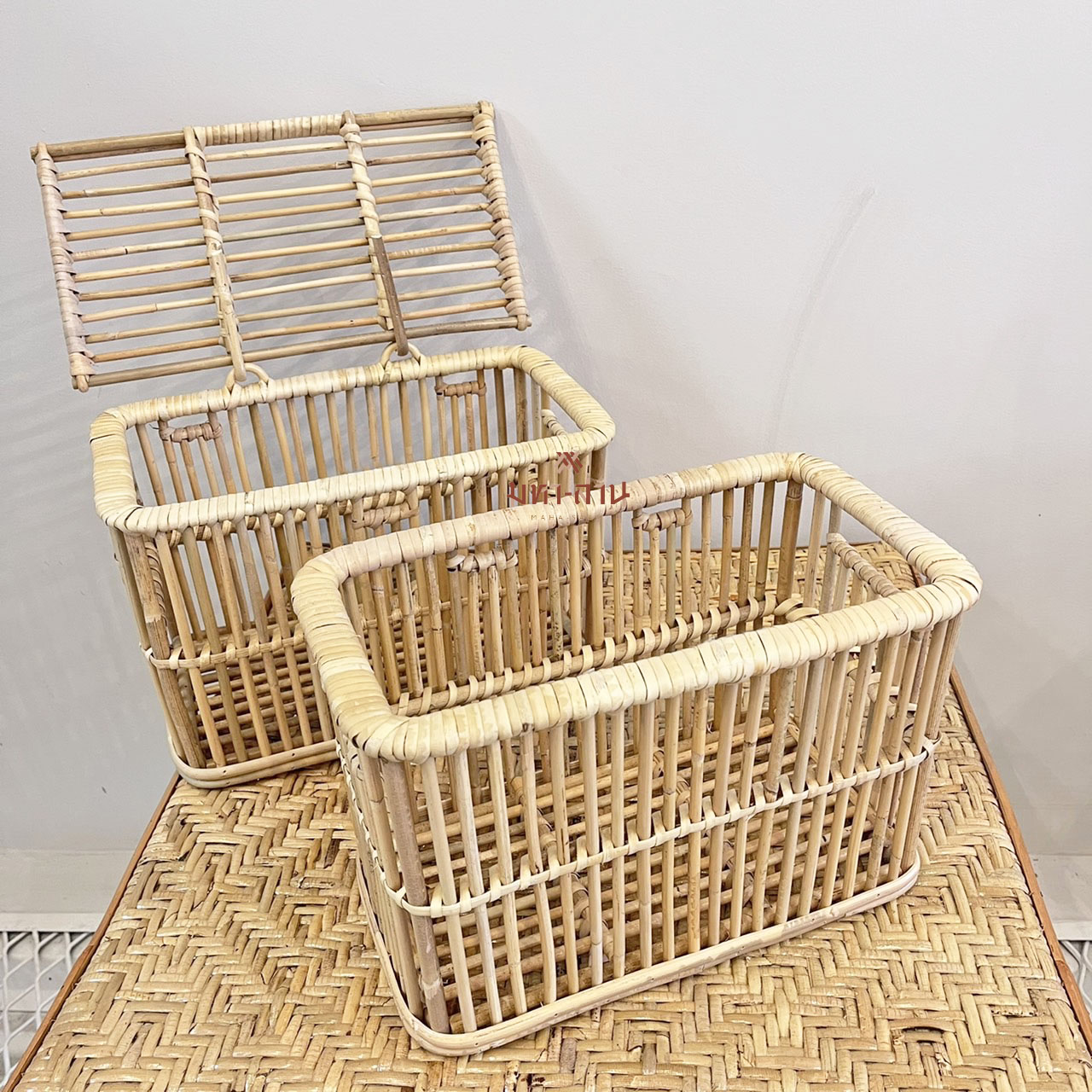 ตะกร้าหวายฝาปิด ตะกร้าใส่ของ ตะกร้ามินิมอล ตะกร้าสัตว์เลี้ยง ตะกร้าท้ายรถ ตะกร้าจักรยาน 🚲