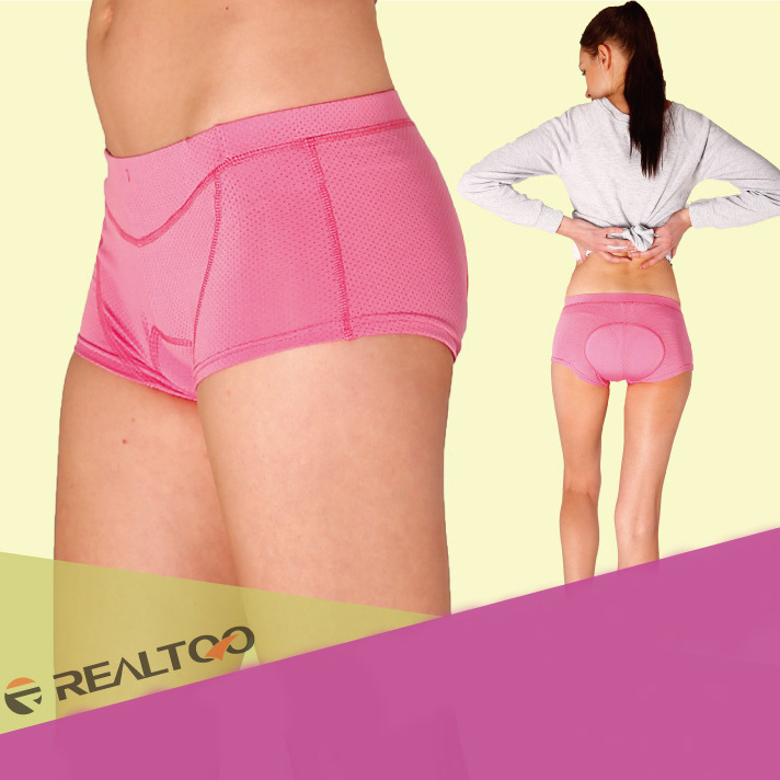 กางเกงจักรยาน Boxer REALTOO เว้าขาสูง กางเกงสีชมพู เป้าเจลสีชมพู