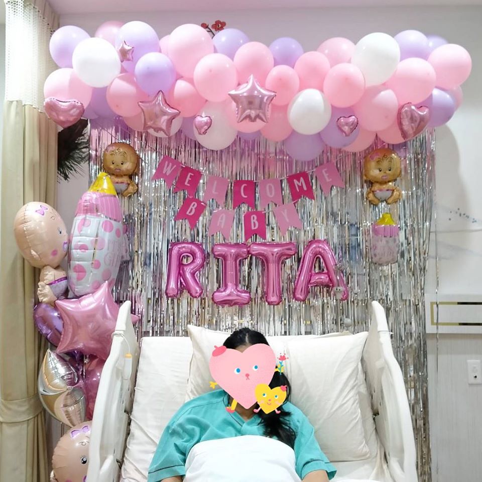Set Backdrop Welcome Baby Pink Tone