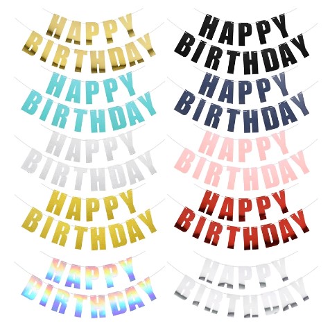 ป้ายธง Happy Birthday แบบตัวอักษร