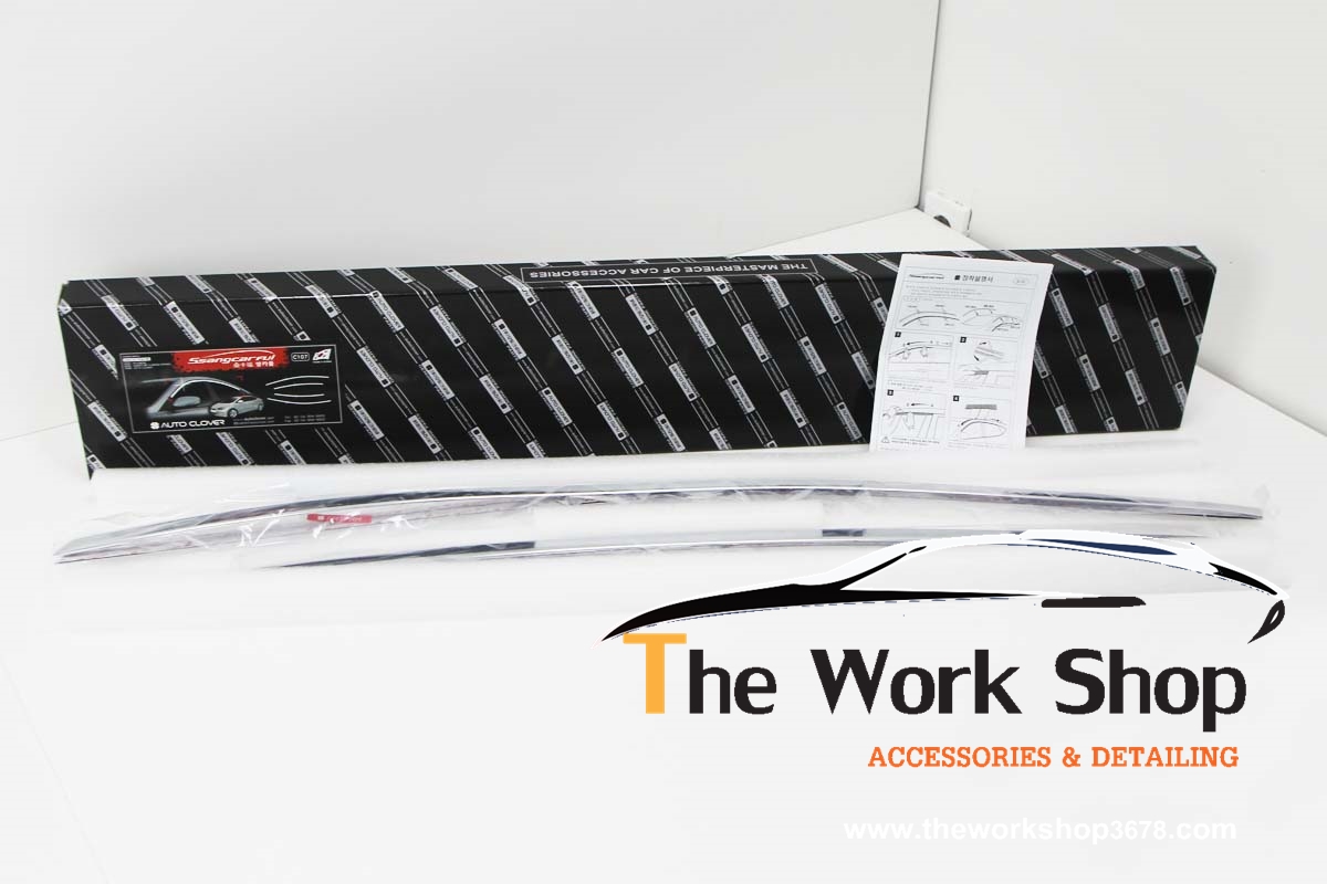 Luxury Chrome Sun Visor (Sangcarful) for Elantra ( ชุดคิ้วโครเมี่ยมแต่งขอบกระจกด้านล่าง )