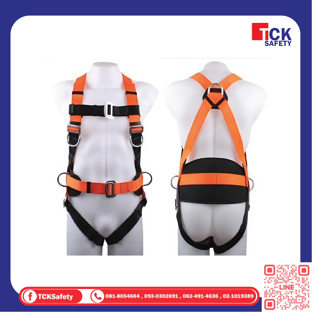 เข็มขัดนิรภัยชนิดเต็มตัว FULL BODY HARNESS WlTH WAlST BELT AND 5 D-RlNG รุ่น (700-010)