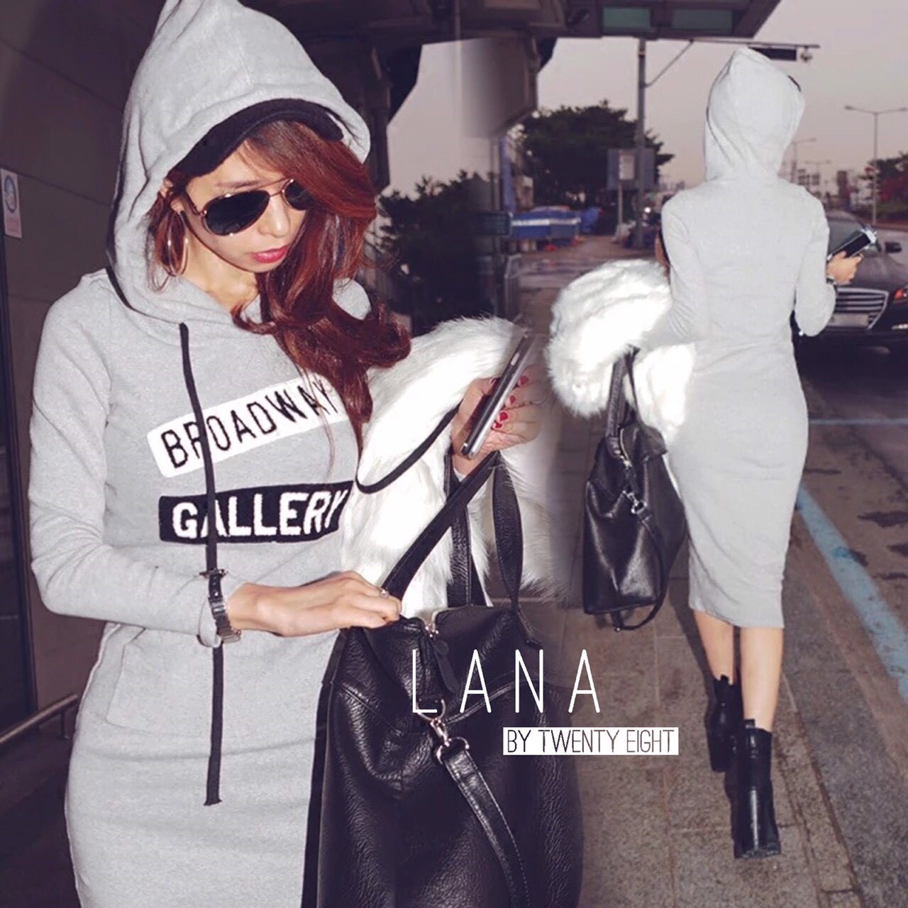 เดรสแขนยาวมีฮู๊ด สวยเท่ห์