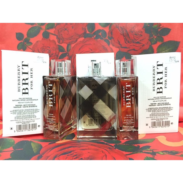 น้ำหอมแท้ BURBERRY BRIT FOR WOMEN EAU DE PARFUM SPRAY 100 ML TESTER BOX ของใหม่ กล่องเทสเตอร์ ไม่เคยถูกฉีด