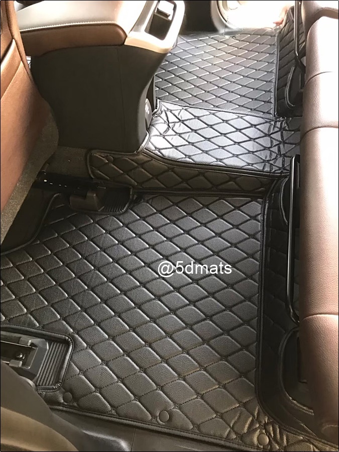 พรมปูพื้นรถยนต์6D TOYOTA FORTUNER LEGENDER 2020 พรม6D หนังpvcแท้ สีดำด้ายดำ เต็มคัน st