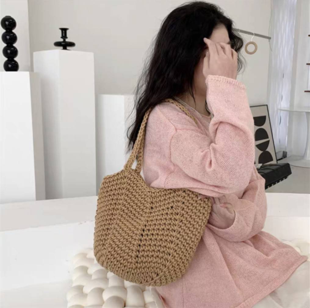 กระเป๋าถัก กระเป๋าสี กระเป๋าแฟชั่น กระเป๋าสะพายข้าง กระเป๋าคาเฟ่ 👝