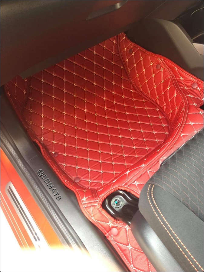 พรมปูพื้นรถยนต์ 6D HONDA JAZZ GK (2014-19) พรมหนัง6D เกรดA เต็มคัน 3ชิ้น