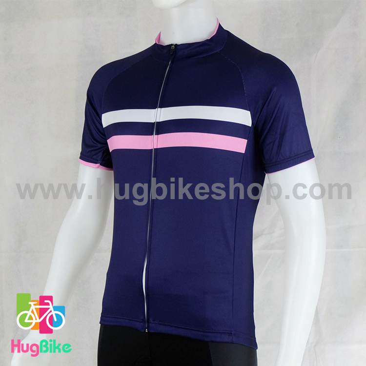เสื้อจักรยานแขนสั้นทีม Rapha 16 (10) สีม่วงเข้มแถบขาวชมพู