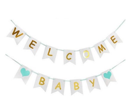 ป้ายธงแบนเนอร์ welcome baby boy