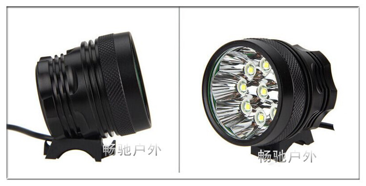 ไฟหน้าจักรยาน CREE XM-L T6 LED 9 ดวง ความสว่าง 10800 Lumen พร้อมแบตเตอรี่ครบชุด (DC)