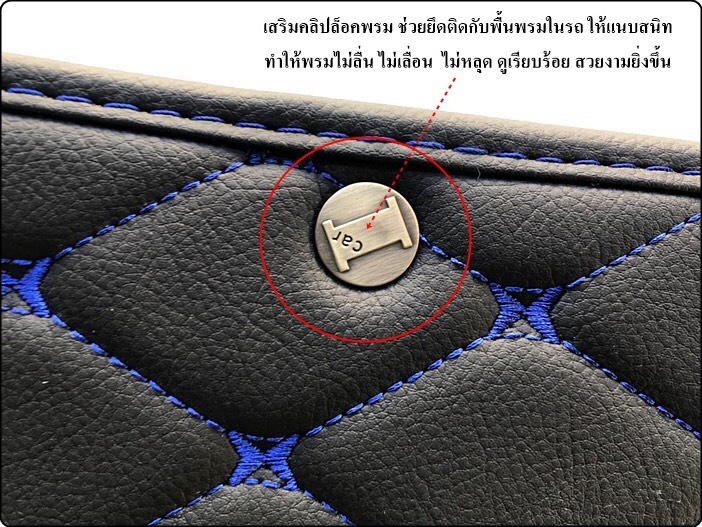 พรมปูพื้นรถยนต์ 6D VIP BENZ C220d W205 ปี2019 หนังสี Cool blue เต็มคัน รวมแผ่นปูท้าย