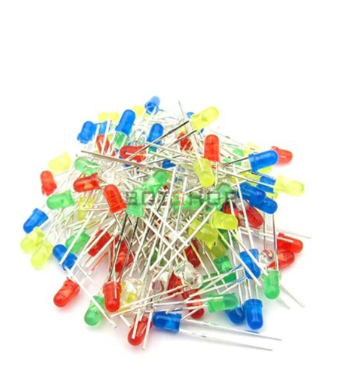 หลอด LED ขนาด 5มม. ขาสั้น แบบขุ่น มีให้เลือก สีแดง, เหลือง, เขียว และ น้ำเงิน (LED 5mm) 5mm