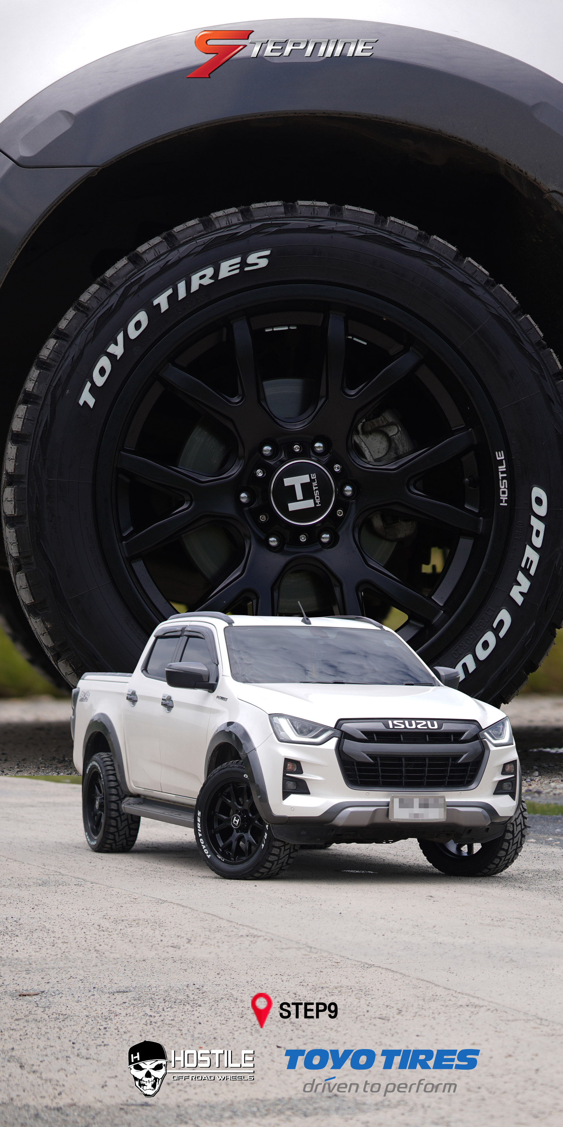 ISUZU D-MAX V-CROSS ทรงมาเฟีย ล้อแท้ ช่วงล่างเดิม ไม่ยื่น ไม่ล้น