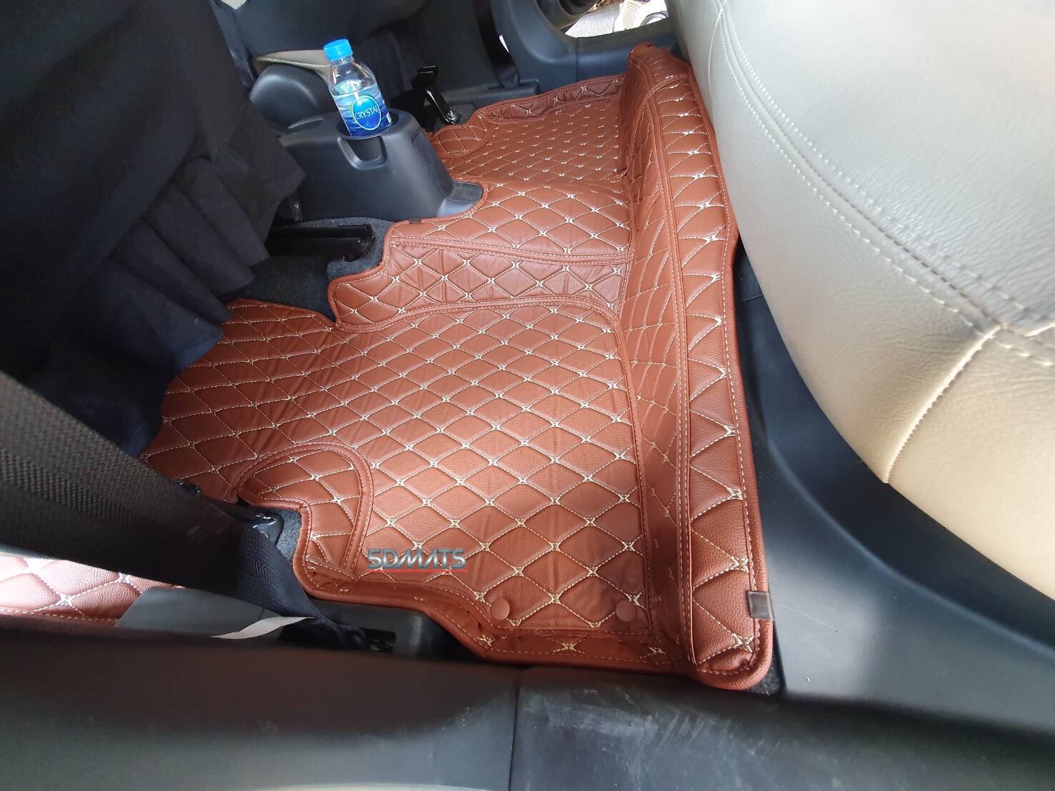 พรมปูพื้นรถยนต์6D Mitsubishi Attrage สีน้ำตาลอ่อน (3ชิ้น) st