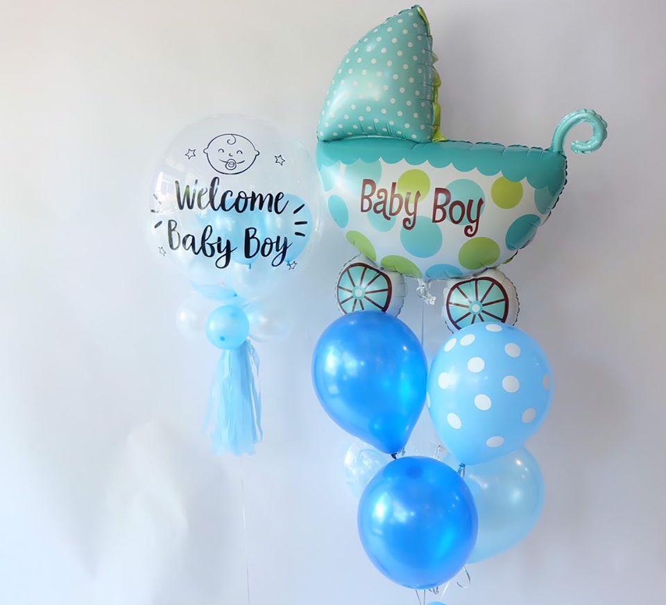 Set Bubble Welcome baby 24-inch / ช่อรถเข็น6ลูก 1ช่อ