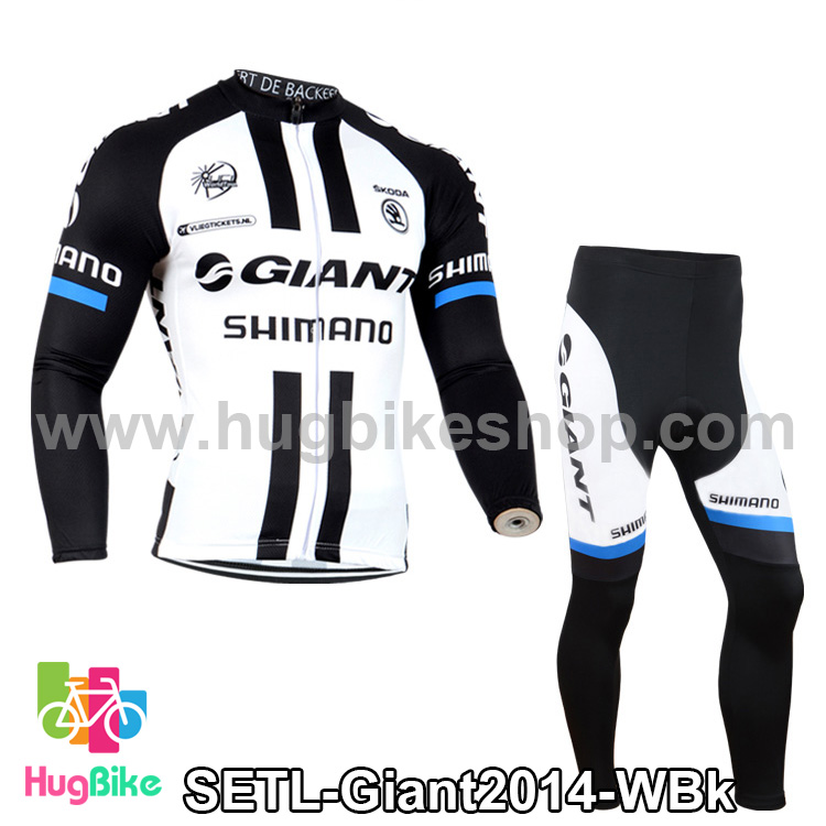 ชุดจักรยานแขนยาวทีม Giant 14 สีขาวดำ