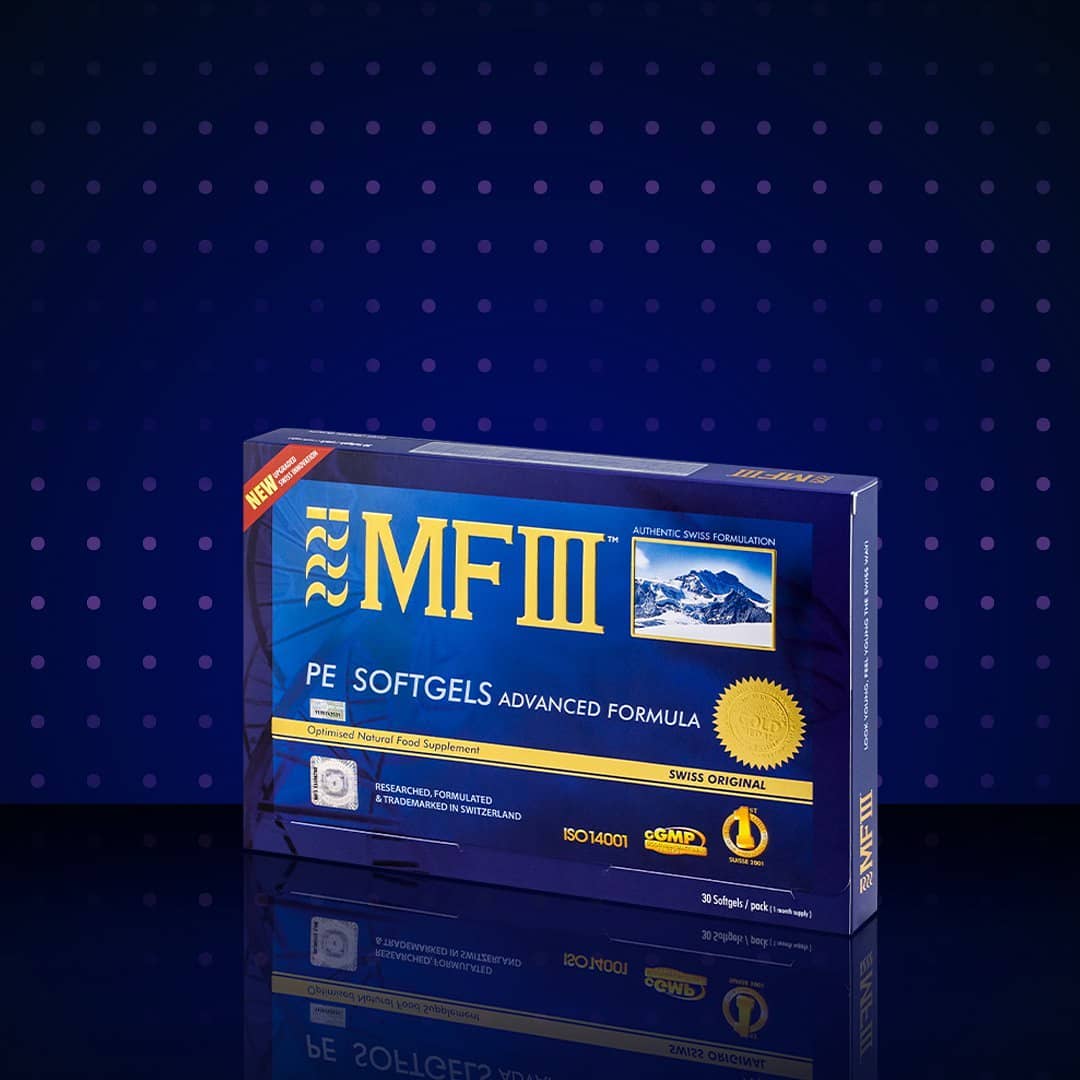 MF3 PE SOFTGELS ADVANCED FORMULA WITH PLACENTA THE WORLD'S PIONEER IN CELL THERAPY 30 SOFTGELS [SWISS MADE]