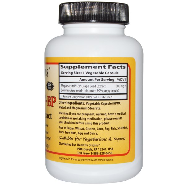 Healthy Origins, MegaNatural-BP Grape Seed Extract, 300 mg, 60 Capsules
